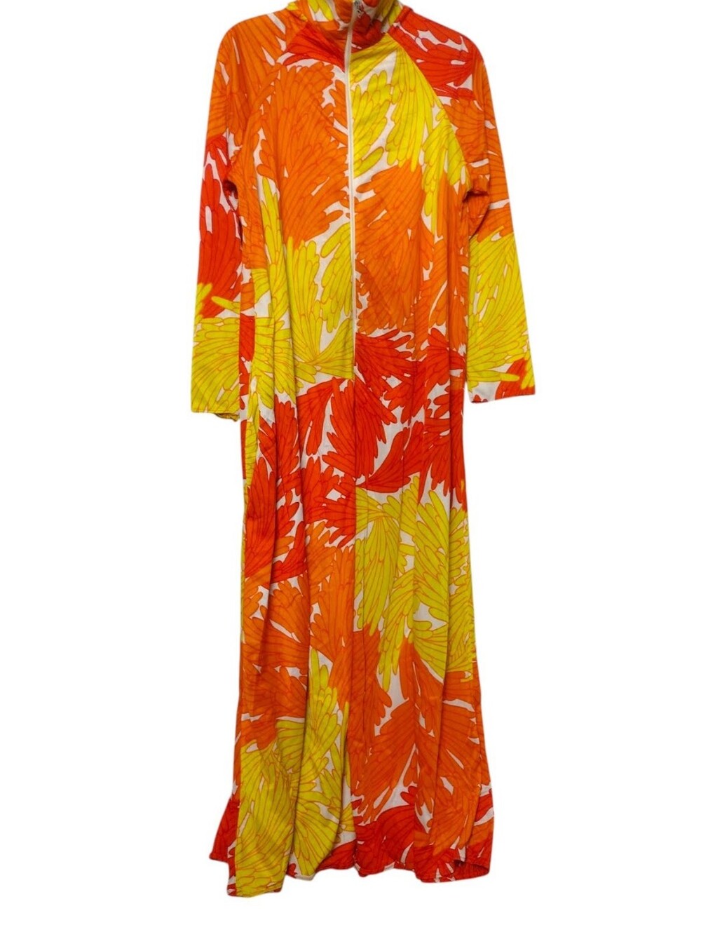 Vintage Butterfield 8 Half Zip Colorful Abstract House Dress Kaftan As is